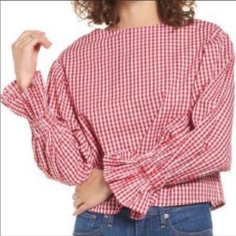 Red/white cotton Gingham Top